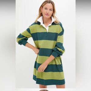 Tuckernuck June Bug Long sleeve Polo Dress Dark Green Size Small